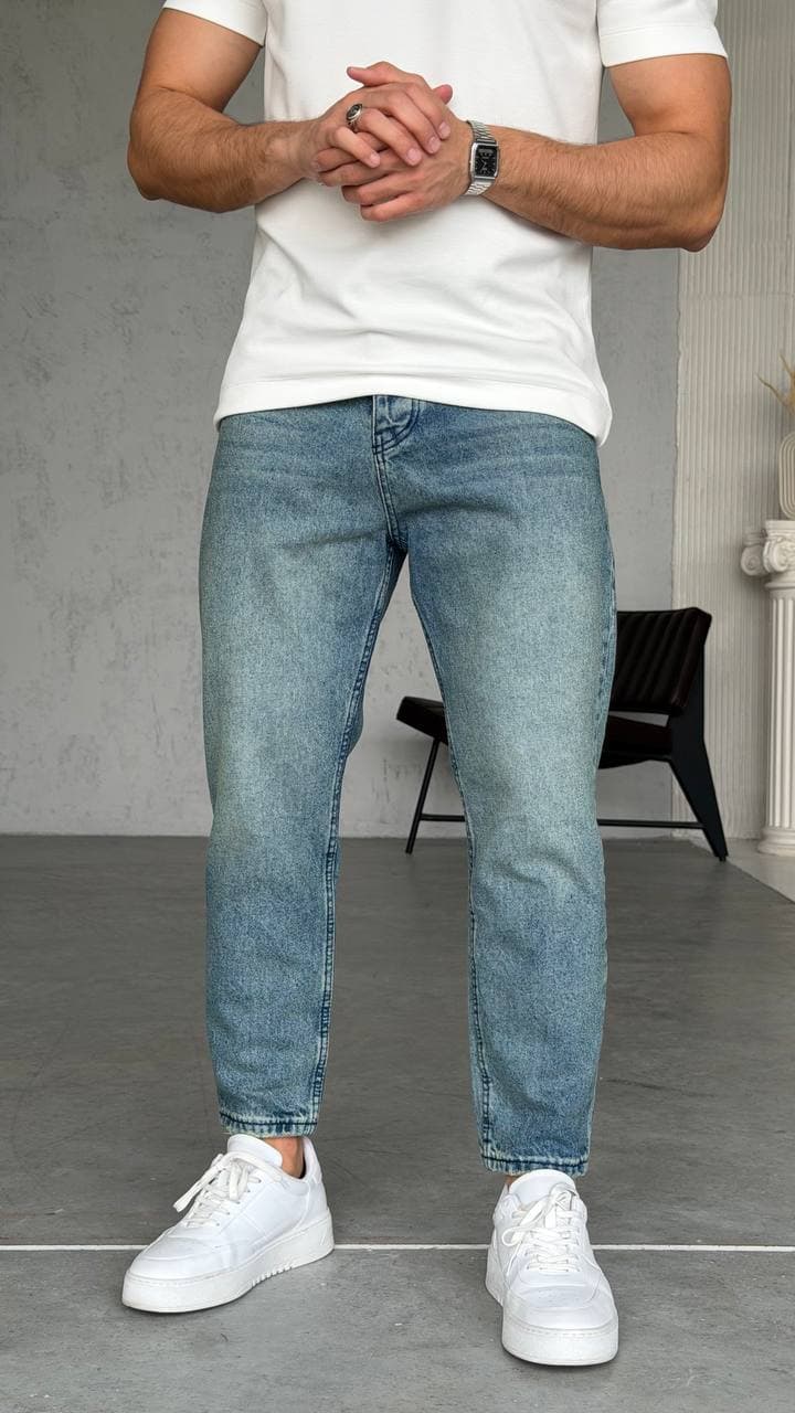 WE11 Light Blue Wash Pants