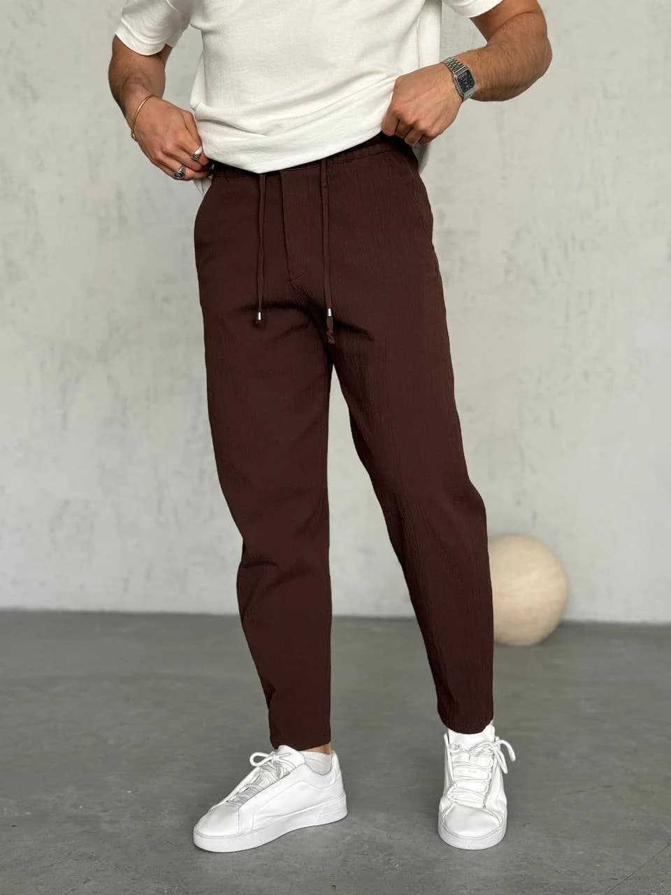 WE11 Chocolate Brown Drawstring Pants