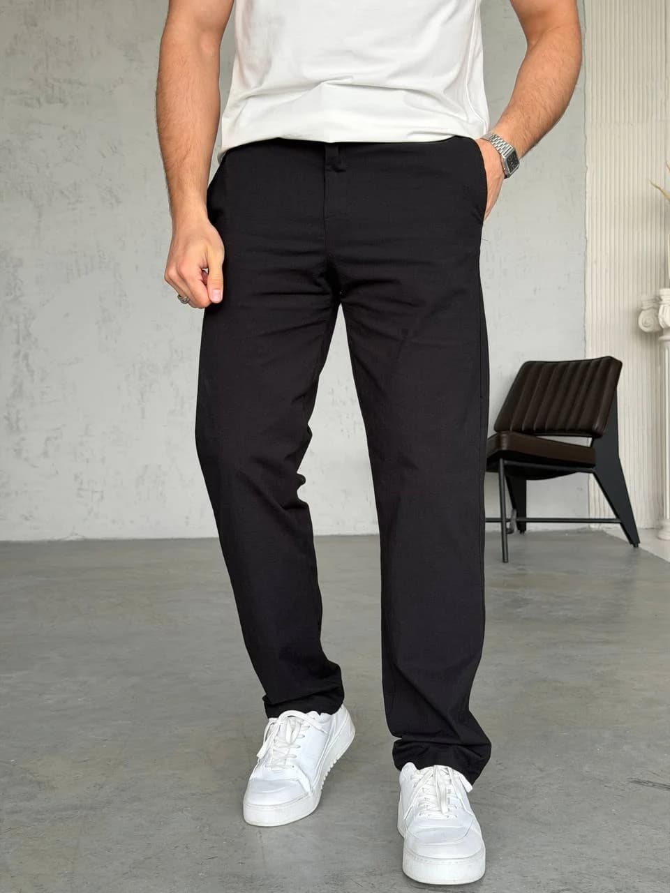 WE11 Black Straight Fit Pants