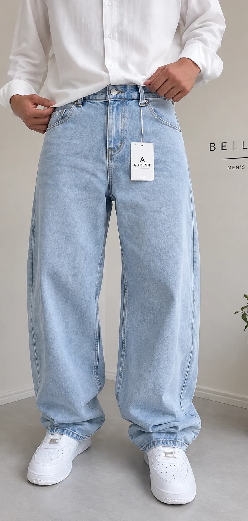Agresif Light Blue Wide-Lleg Jeans